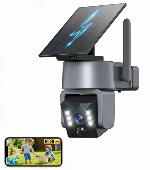 YULIOKPP 5G & 2.4G Solar Security Camera, Outdoor Security Camera Wireless, 2...