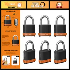 Heavy Duty 4-Digit Combination Lock - Weatherproof Padlock for Sheds, Gates & St