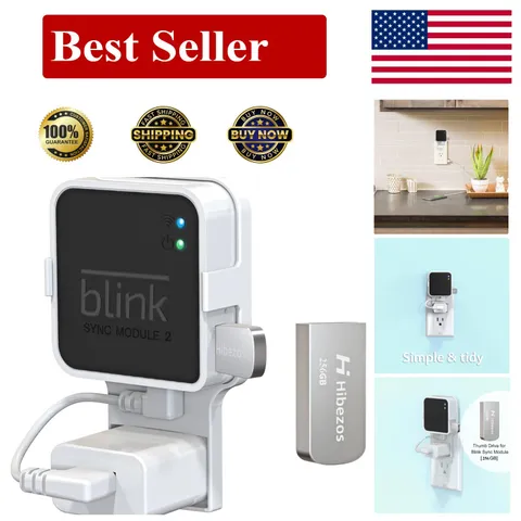 256GB USB Flash Drive, Outlet Wall Mount Holder for Blink Sync Module 2 with Sho