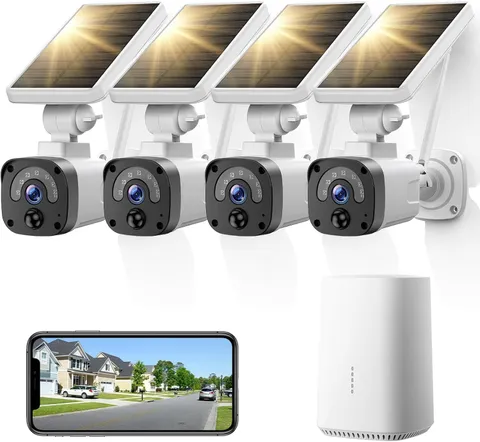 2.5K Solar Camera Outdoor Wireless, 4MP Home Security Camera System, Battery Pow
