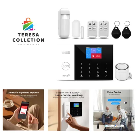 Expandable 8-Piece WiFi/4G Home Security Kit - Voice Control & App Compatible