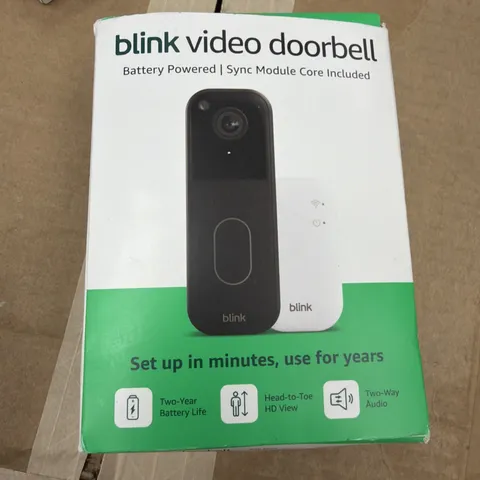 Blink Video Doorbell with Sync Module Core and Batter (2 Year Battery), Black