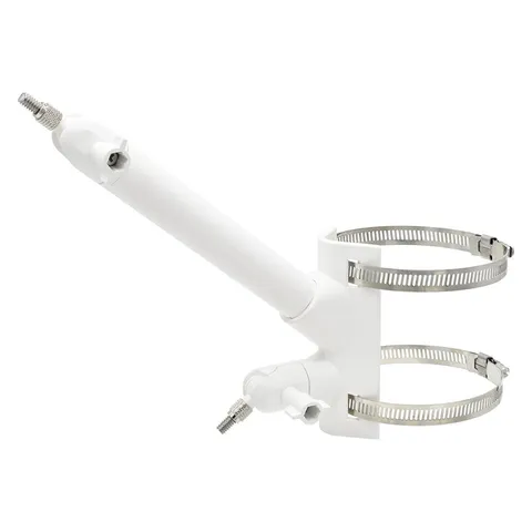 2-in-1 Pole Mount for Outdoor Cameras and Solar Panels, White