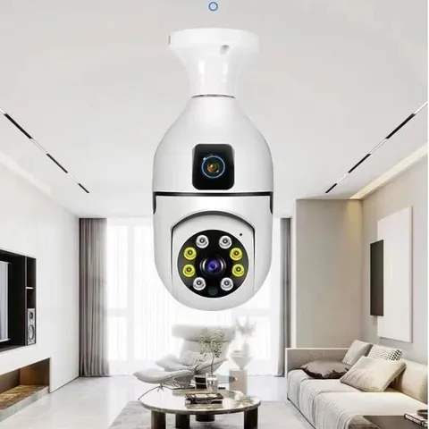 Smart Dual Lens Bulb Surveillance Camera, 360° Rotating 1080P HD Security Camera