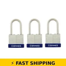 Brinks 40mm Laminated Steel Padlock - 3 Pack