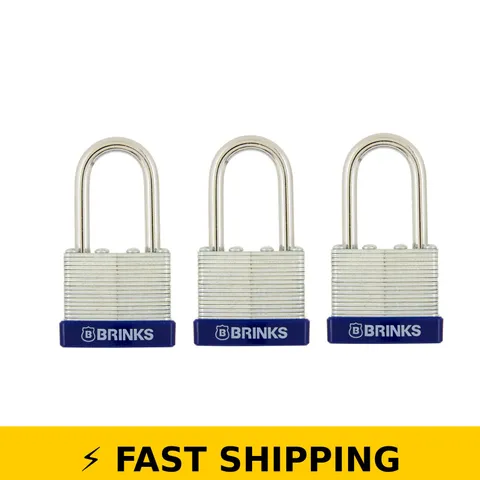 Brinks 40mm Laminated Steel Padlock - 3 Pack