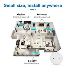 Portable Zigbee Smart Water Leak Detector Flood Leakage Level Alarm Overflow