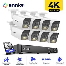 ANNKE 4K Audio POE IP Security Camera System 8CH NVR AI Human Detection Color