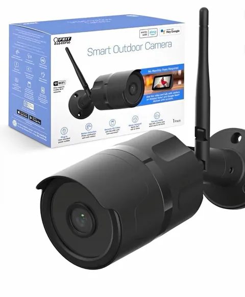 Feit Electric Smart Outdoor Wi-Fi Security Camera 1080p Night Vision MicroSD