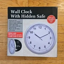 Hidden Wall Clock Safe Secret Compartment Cash Jewelry Money Stash Security Box