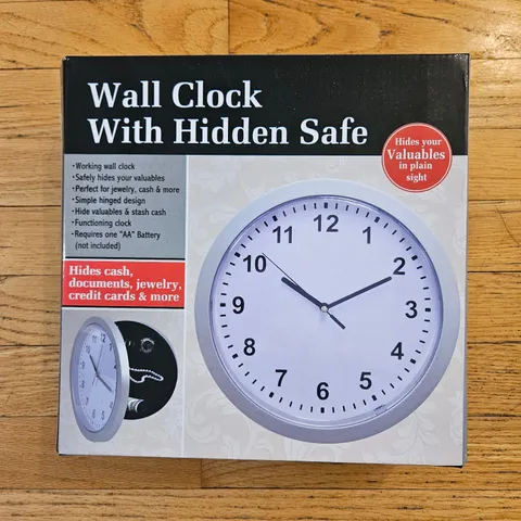 Hidden Wall Clock Safe Secret Compartment Cash Jewelry Money Stash Security Box