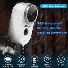 Wireless Surveillance Security Camera, Waterproof Rechargeable for Kitchen Home