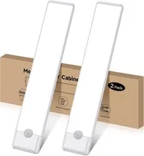 2Pack LED Motion Sensor Under Cabinet Closet  lights USB Magnetic Rechargeable