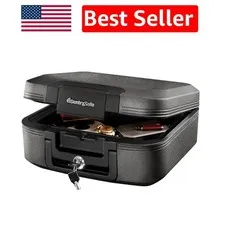 Compact Dark Gray 0.28 Cubic Feet Safe - Fireproof, Waterproof, and Portable