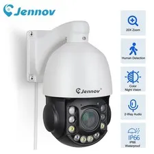Jennov 6MP PoE PTZ Security Camera Outdoor 20X Optical Zoom Color Night Vision