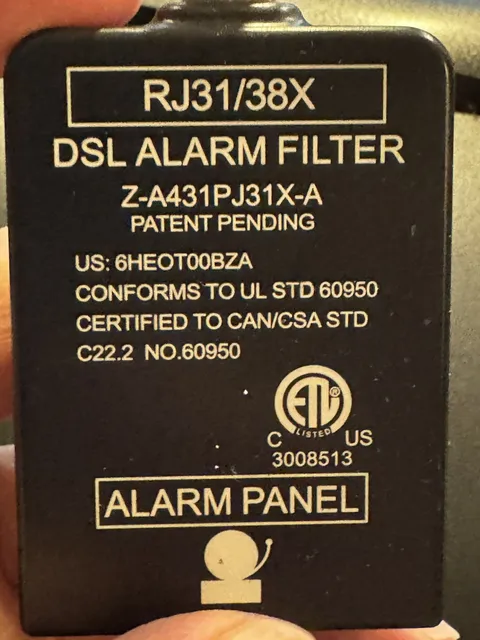DSL Alarm Filter Z-A431PJ31X-A RJ31/38X by Exelsus