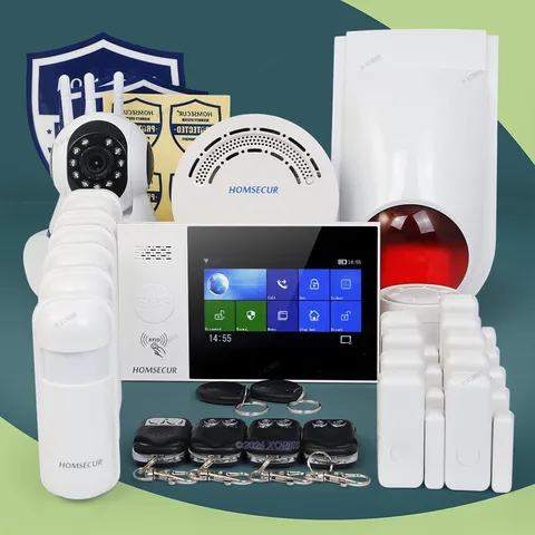 HOMSECUR Wireless WIFI 4G GSM LCD Home Alarm System Touch Screen