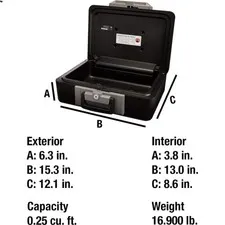 Fireproof Safe Box with Key Lock, Chest Safe with Carrying Handle to Secure M...