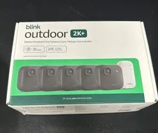 Blink Outdoor 2K+ 5 Camera Wireless Security System Sync Module Core Sealed
