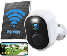 Solar Security Cameras Wireless Outdoor, 5G & 2.4Ghz Wifi, 2K Outdoor Battery Ca