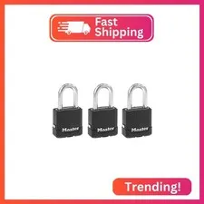Master Lock Magnum Outdoor Padlock Heavy Duty Keyed Lock, 3-Pack M115XTRILF