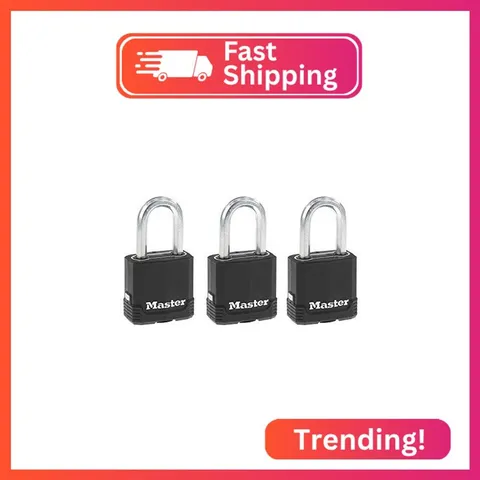 Master Lock Magnum Outdoor Padlock Heavy Duty Keyed Lock, 3-Pack M115XTRILF