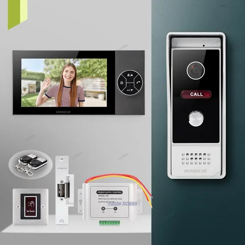 HOMSECUR Smart WIFI Video Intercom Set - Gray & Silver