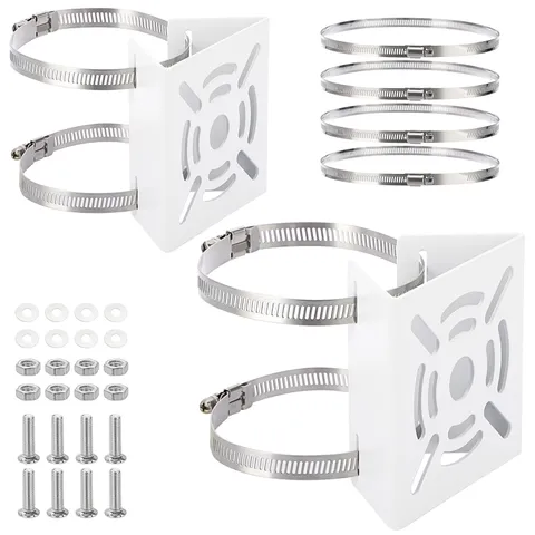 2 PCS Camera Pole Mount Bracket Stainless Steel Adapter Universal CCTV Dome