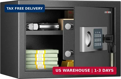 Locksworth Safe for Home, 0.6 Cubic Feet Safety Box, Lock Box for Money, Jewelry
