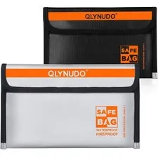 Fireproof Money Bag for Cash - Nesting 2 Pack (9.2x5.7" & 8x5"), Non-Itchy Si...