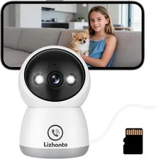 3MP Wifi Indoor Pet Security Camera | 360° Pan Tilt, 16GB Local Storage, Plug-In