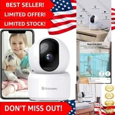 Indoor Security Camera 2K, Pet Camera, 360 Degree 2.4G WiFi Home Security Cam...