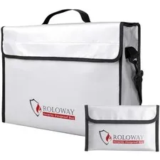 Large Fireproof Document Bag, Water Resistant, 15x12x5"