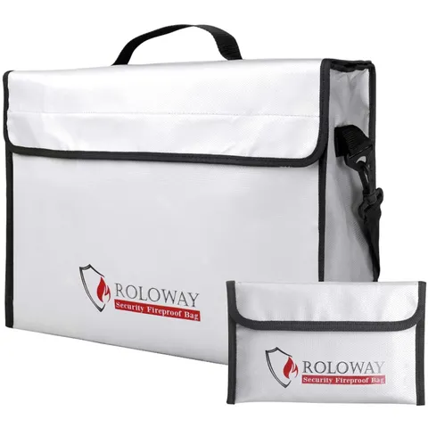 Large Fireproof Document Bag, Water Resistant, 15x12x5"