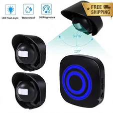 Wireless Doorbell Motion Sensor Driveway Alarm Waterproof Infrared Shop Chime