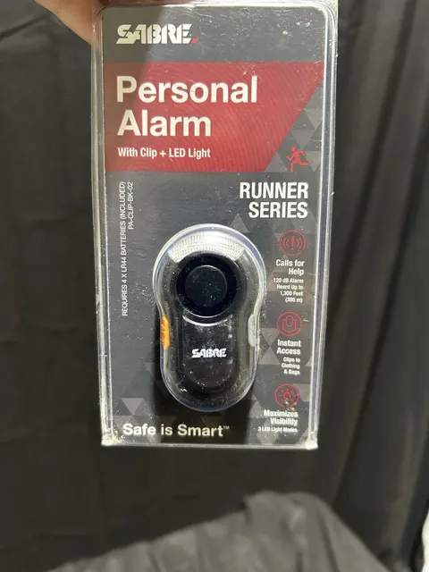 Sabre Runner Series Personal Alarm with Clip & LED Light