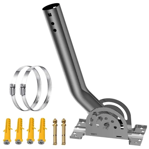 430 Stainless Steel Antenna Pole Mount, 13''-160° J- Pole Mounting Bracket