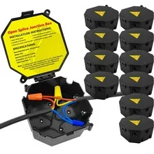 MIARALA Black Open Splice Junction Box (10 Pack), Wire