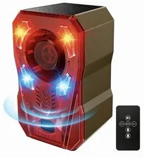 Solar Motion Sensor Alarm Outdoor, Strobe Radar + IR Dual Detection, 130Db Dog