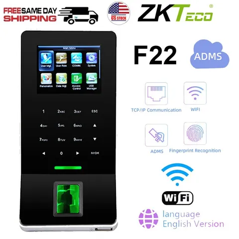 Zkteco F22 With ADMS Access Control System Biometric Fingerprint Attendance USA