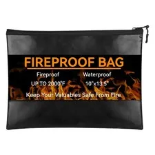 2000℉ Fire Proof money Bag  Fireproof Document Pouch Waterproof  Safe Cash  US