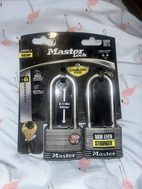 MASTER LOCK M5XTLJCCSEN HEAVY DUTY OUTDOOR PADLOCK 2" WIDE, 2-1/2" SHACKLE 2PACK