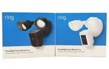 NEW Ring Floodlight Cam Wired Plus Outdoor Surveillance Camera Flood Light Siren