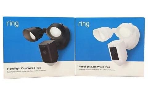 NEW Ring Floodlight Cam Wired Plus Outdoor Surveillance Camera Flood Light Siren