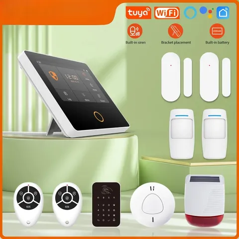 WiFi Wireless Home Alarm System Smart Touch Screen Security Kit Built-in Siren