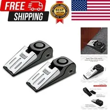 Door Stop Alarm with 120DB Siren Door Stop for Home & Travel Black Pack of 2
