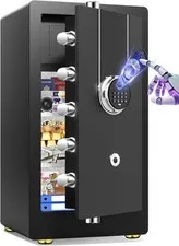 8.0 Cu Ft Fireproof Biometric Safe for Home Office, Large Heavy Duty Safe Box wi