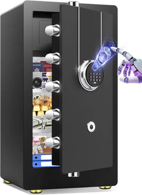 8.0 Cu Ft Fireproof Biometric Safe for Home Office, Large Heavy Duty Safe Box wi