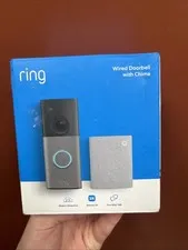 Ring Wired Doorbell 2K 2nd Gen Speckled Gray + Chime 3rd Gen 