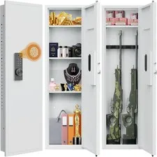 Large Biometric Fingerprint Hidden Safe ,Wall Safe Between the Studs with Shelf